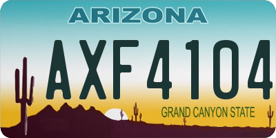 AZ license plate AXF4104