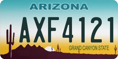 AZ license plate AXF4121