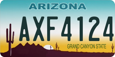 AZ license plate AXF4124