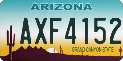 AZ license plate AXF4152