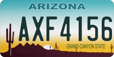 AZ license plate AXF4156