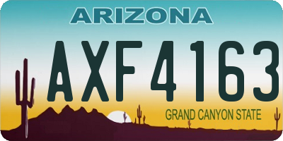 AZ license plate AXF4163