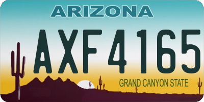 AZ license plate AXF4165