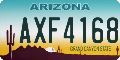 AZ license plate AXF4168