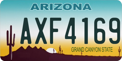 AZ license plate AXF4169