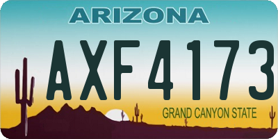 AZ license plate AXF4173