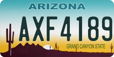 AZ license plate AXF4189