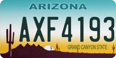 AZ license plate AXF4193