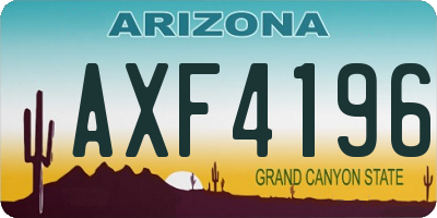 AZ license plate AXF4196