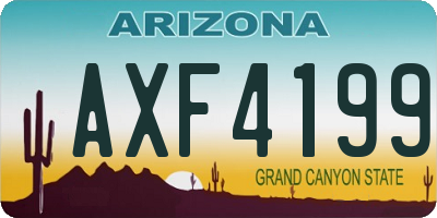 AZ license plate AXF4199