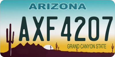 AZ license plate AXF4207