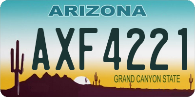 AZ license plate AXF4221