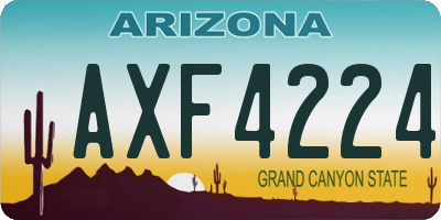 AZ license plate AXF4224