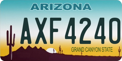 AZ license plate AXF4240