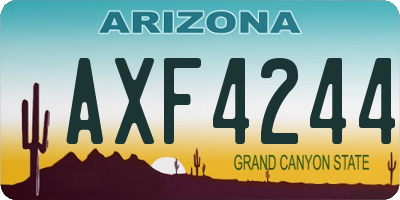 AZ license plate AXF4244