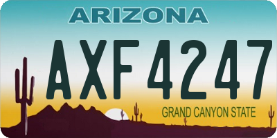 AZ license plate AXF4247