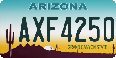 AZ license plate AXF4250