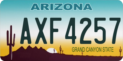 AZ license plate AXF4257