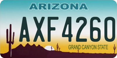 AZ license plate AXF4260