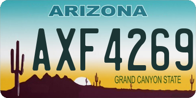 AZ license plate AXF4269