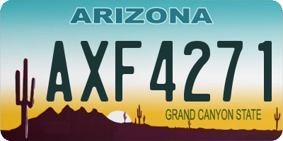 AZ license plate AXF4271