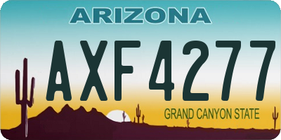 AZ license plate AXF4277