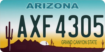 AZ license plate AXF4305