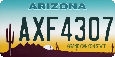 AZ license plate AXF4307