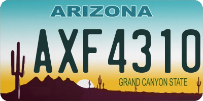 AZ license plate AXF4310