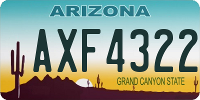 AZ license plate AXF4322