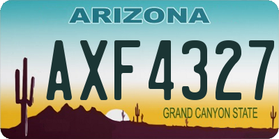 AZ license plate AXF4327