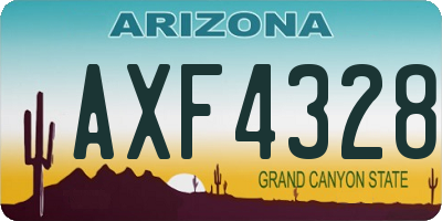 AZ license plate AXF4328