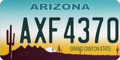 AZ license plate AXF4370