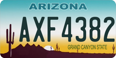 AZ license plate AXF4382