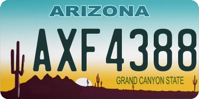 AZ license plate AXF4388