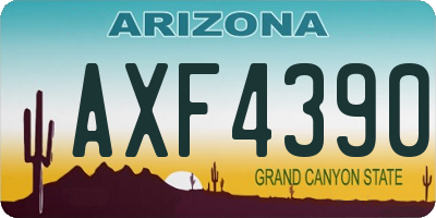 AZ license plate AXF4390