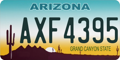 AZ license plate AXF4395