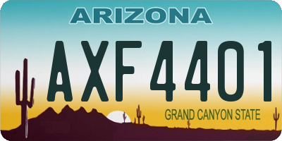 AZ license plate AXF4401