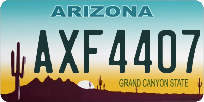 AZ license plate AXF4407