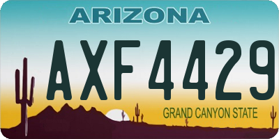 AZ license plate AXF4429