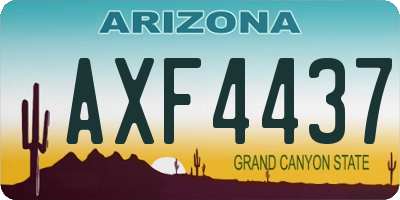 AZ license plate AXF4437