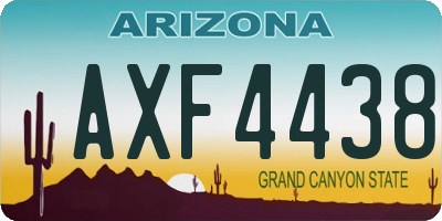 AZ license plate AXF4438