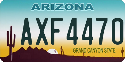 AZ license plate AXF4470