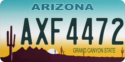 AZ license plate AXF4472