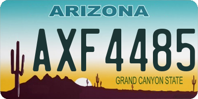 AZ license plate AXF4485