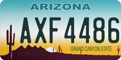 AZ license plate AXF4486