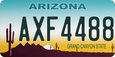 AZ license plate AXF4488