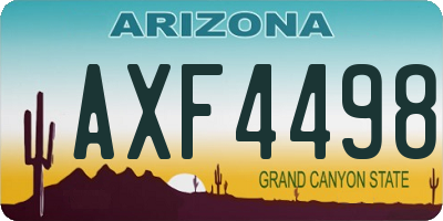 AZ license plate AXF4498