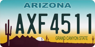 AZ license plate AXF4511