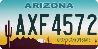 AZ license plate AXF4572
